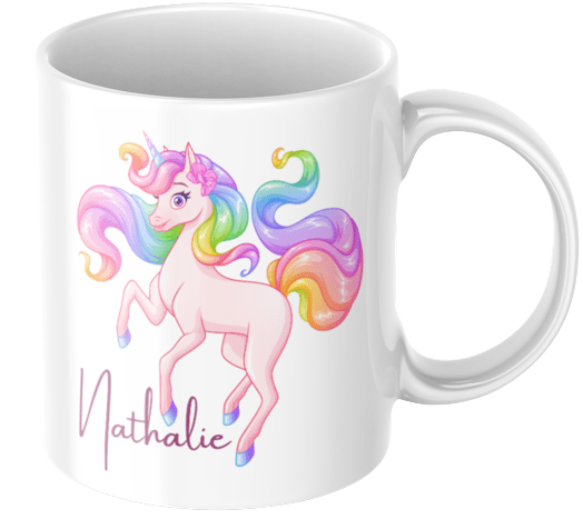 Personalisierte Einhorntasse – Tasse mit Namen für Kinder