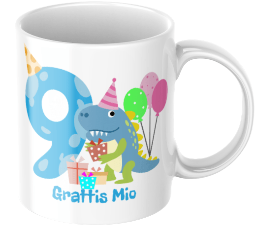 Personalisierte Kindertasse – Dinosaurier – Geburtstagstasse mit Namen