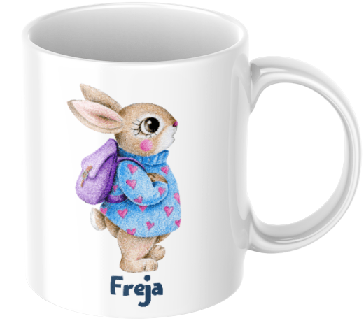 Personalisierte Kindertasse – Hase – Tasse mit Namen für Kinder