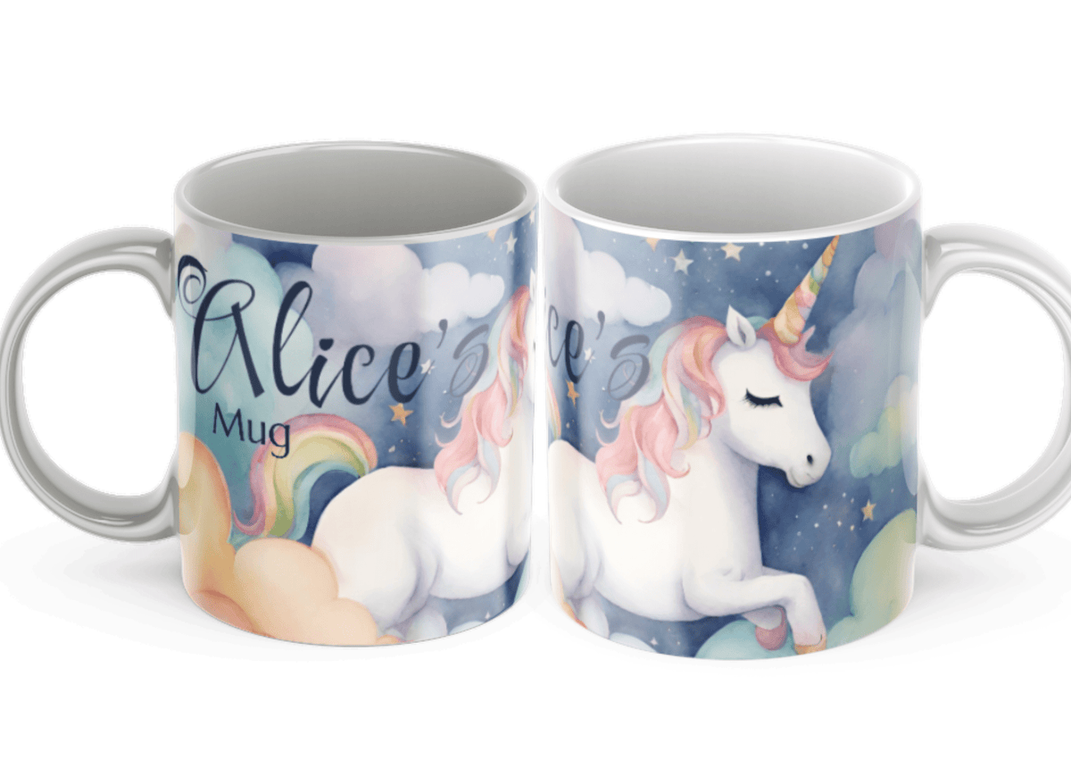 Personalisierte Kindertasse – Einhorn – Tasse mit Namen für Kinder