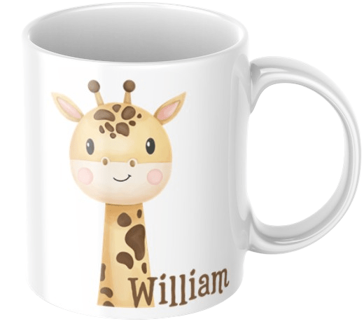 Personlig barnmugg – Giraff – mugg med namn för barn