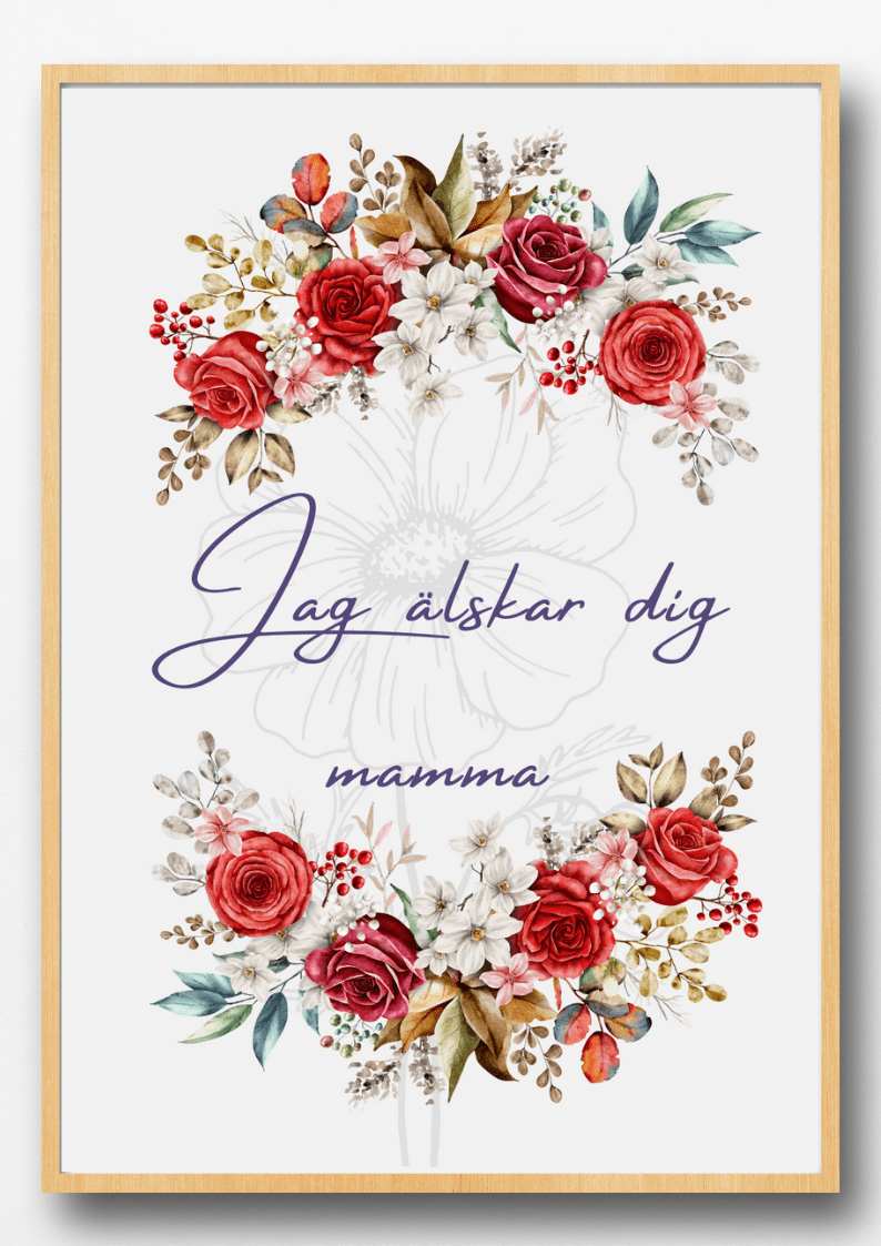 Mors dag poster - Blommor