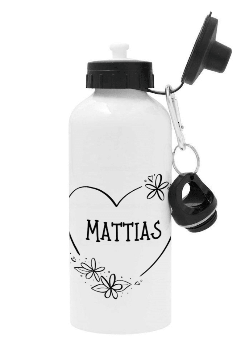 Herz – personalisierte Trinkflasche mit Namen