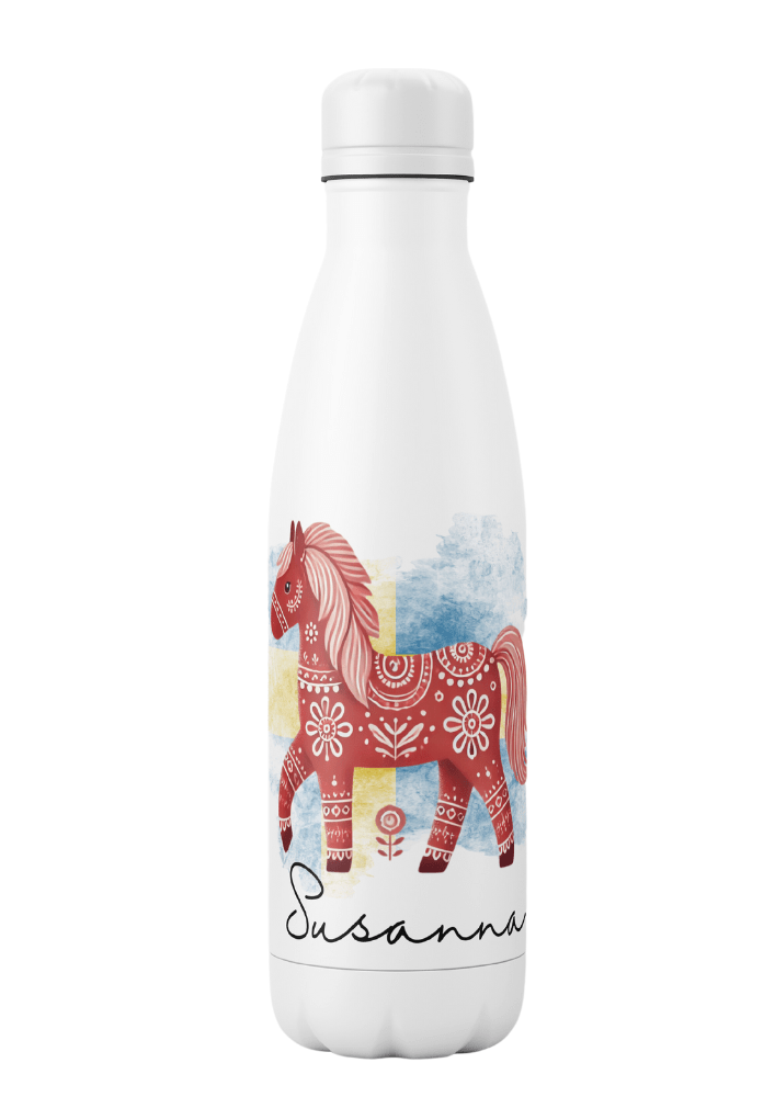 Personalisierte Thermosflasche mit Dalapferd