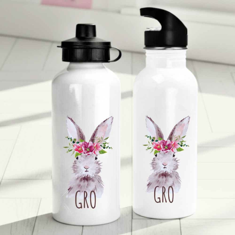 Personalisierte Trinkflasche für Kinder – Hase – mit Namen