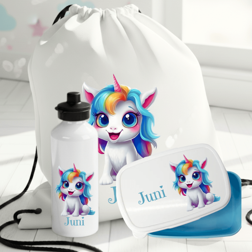 Personalisiertes Geschenkset mit Einhornmuster für Kinder