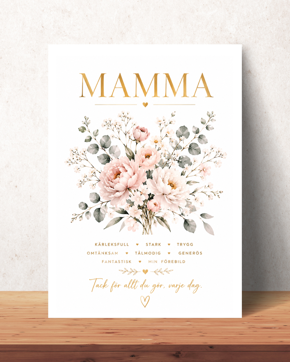 Personalisiertes Muttertagsposter – Boho-Blumen – A4 und A3