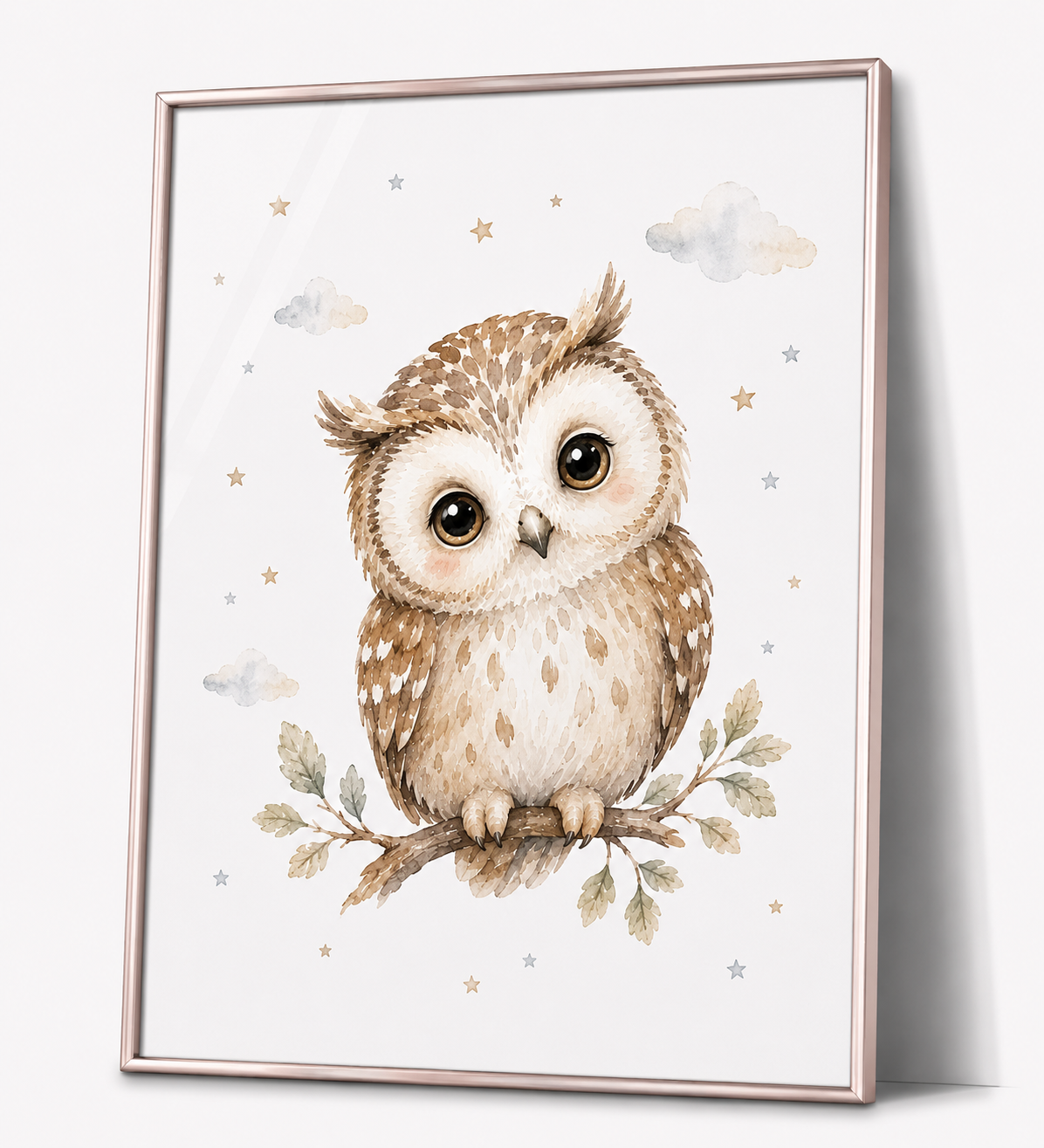 Eule Kinderposter – Aquarell-Kinderbild fürs Kinderzimmer