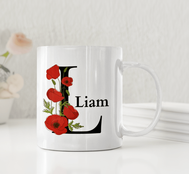 Personlig mugg – Vallmo – mugg med namn