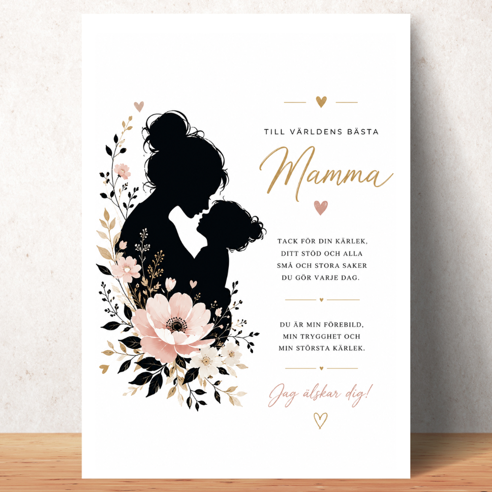 Personalisiertes Muttertagsposter – Silhouette – A4 und A3