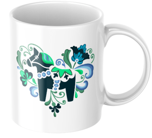 Personalisierte Tasse – Dalapferd, unser Wald – Kaffeetasse mit Namen