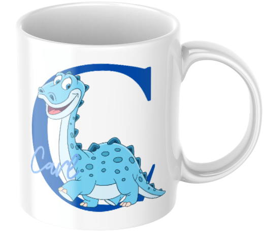 Personlig barnmugg – Dinosaurie – mugg med namn för barn