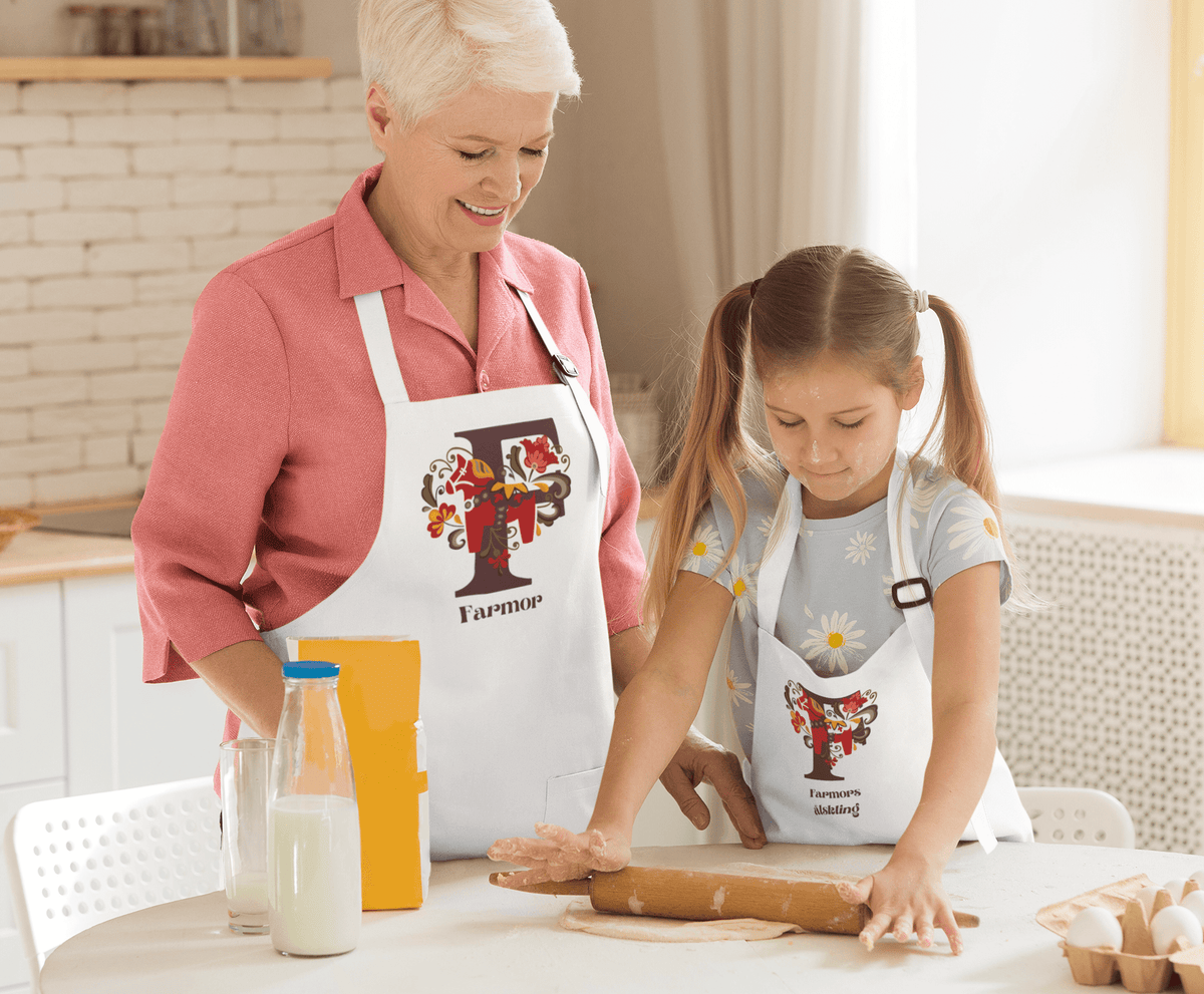 Personalisierte Küchenschürze mit Dalapferd-Motiv