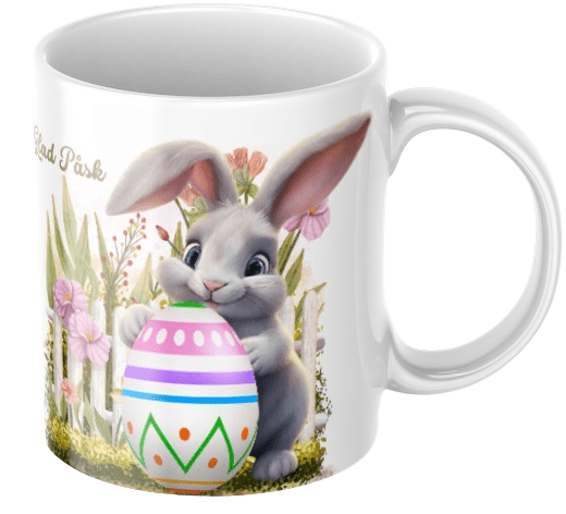 Personlig påskmugg – Påskhare – kaffemugg med namn