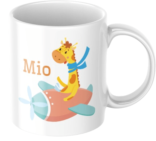 Personlig barnmugg – Giraff – barnmugg med namn