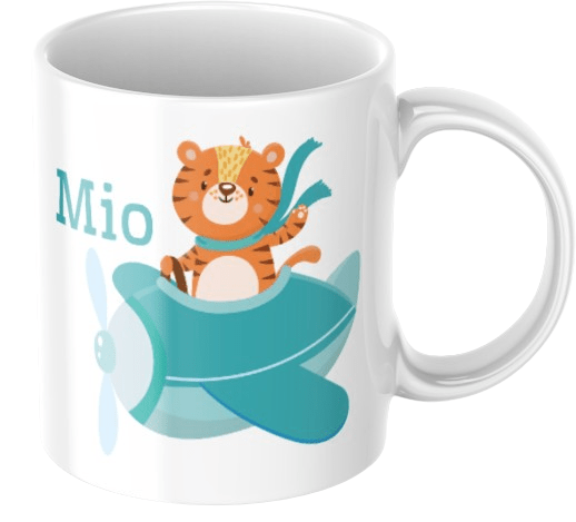 Personalisierte Kindertasse – Tiger – Tasse mit Namen für Kinder