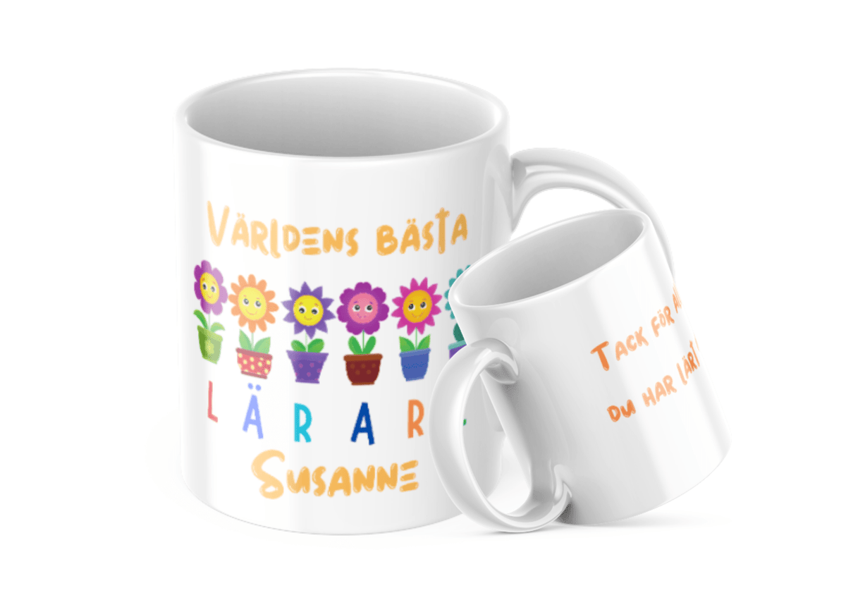 Personlig lärarmugg – Frökenpresent – kaffemugg med namn