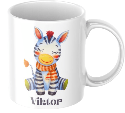 Personalisierte Kindertasse – Zebra – Tasse mit Namen für Kinder