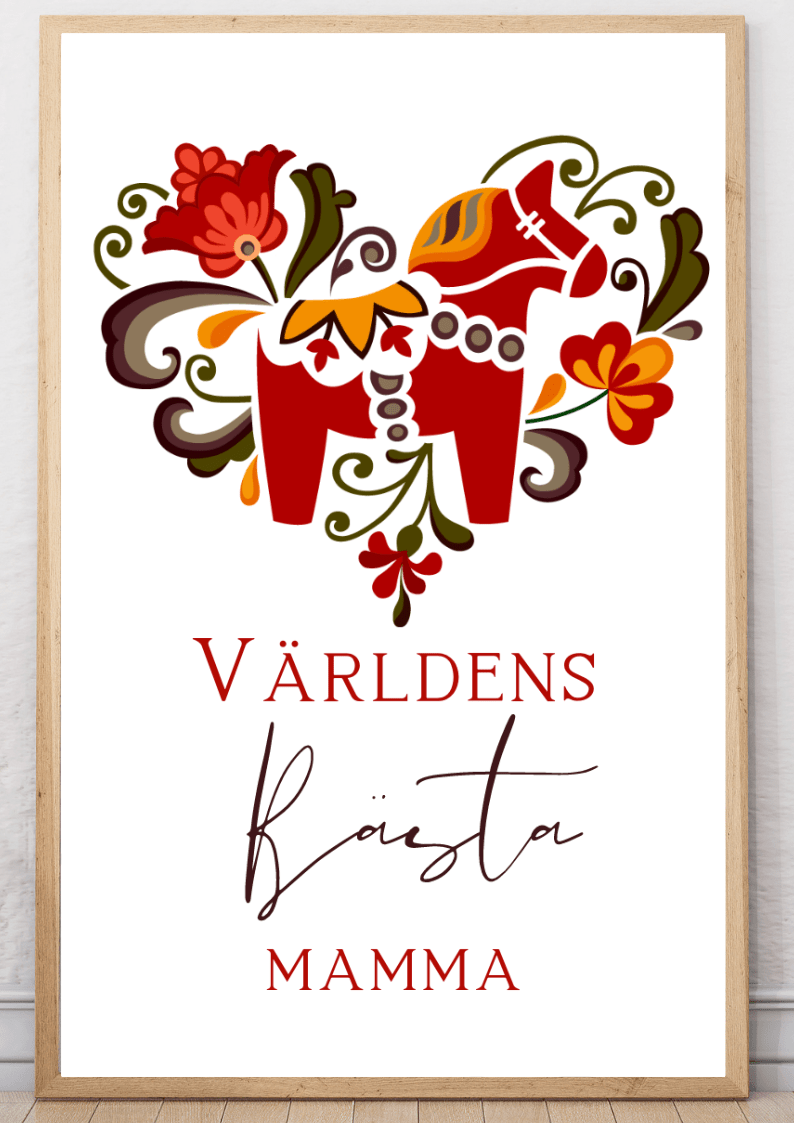 Personalisiertes Muttertagsposter – Dalapferd