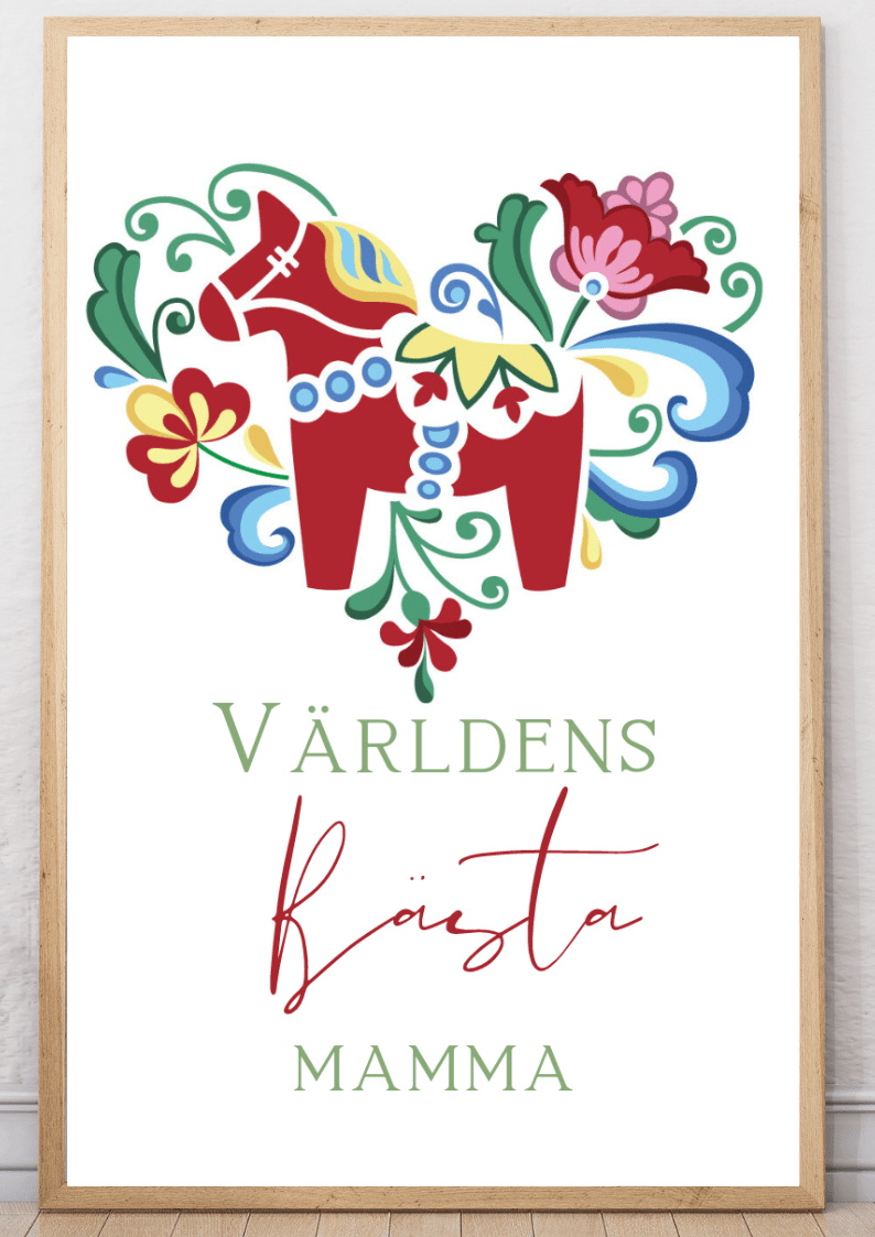 Personalisiertes Muttertagsposter – Dalapferd