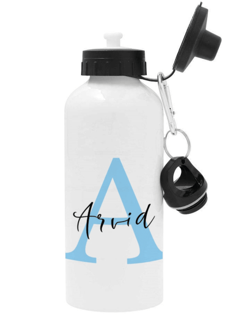 Personalisierte Trinkflasche mit Namen – Name mit Initiale