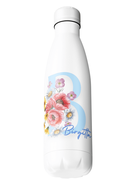 Magische Blumen – Reisebecher mit Namen – Thermobecher mit Namen