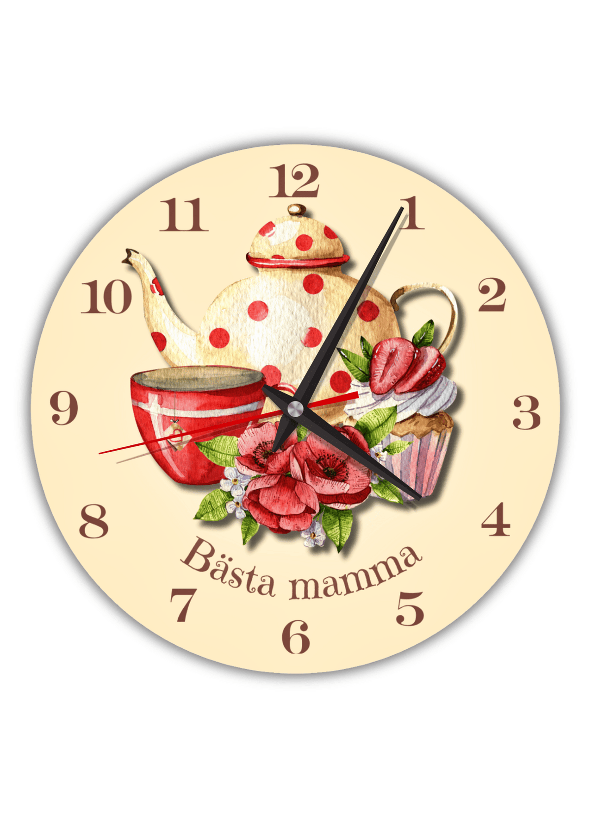 Lautlose große Wanduhr für Zuhause – Fika
