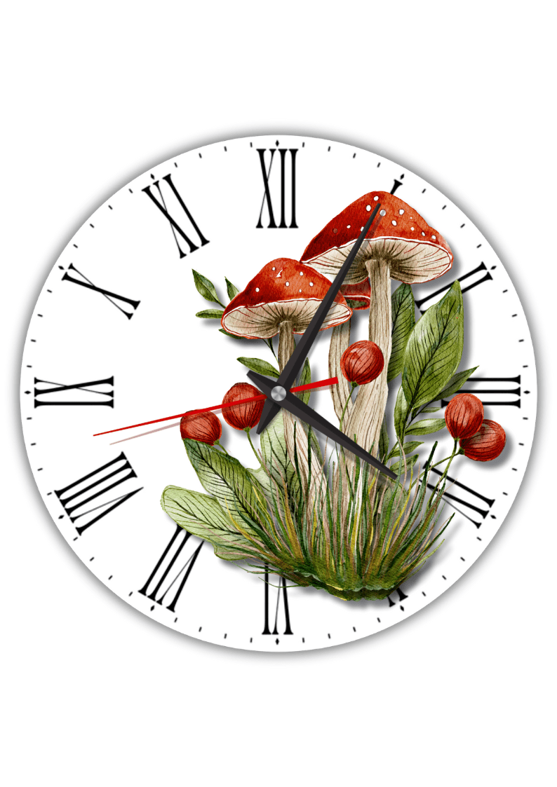 Lautlose Wanduhr – groß – Pilz