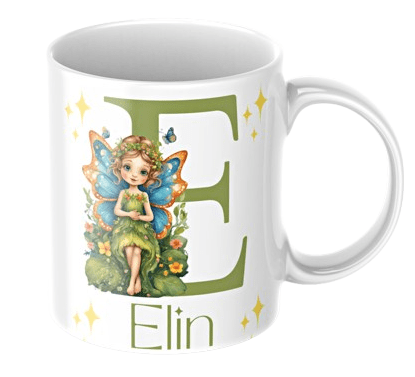 Personalisierte Kindertasse – Elfenmotiv – Tasse mit Namen für Kinder