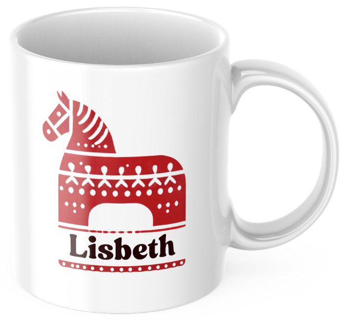 Personalisierte Tasse – Dalapferd-Symbol – Tasse mit Namen