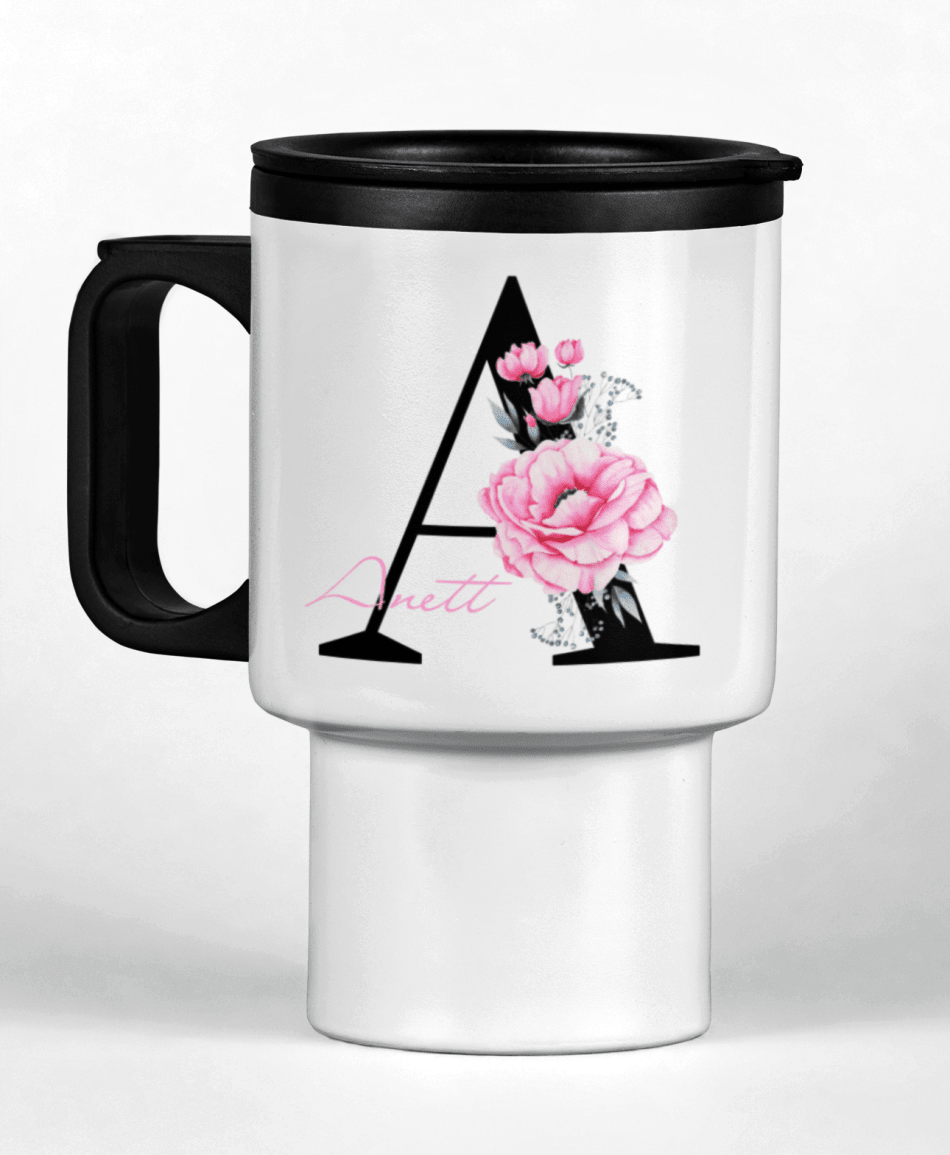Thermobecher – Rosa Blumen