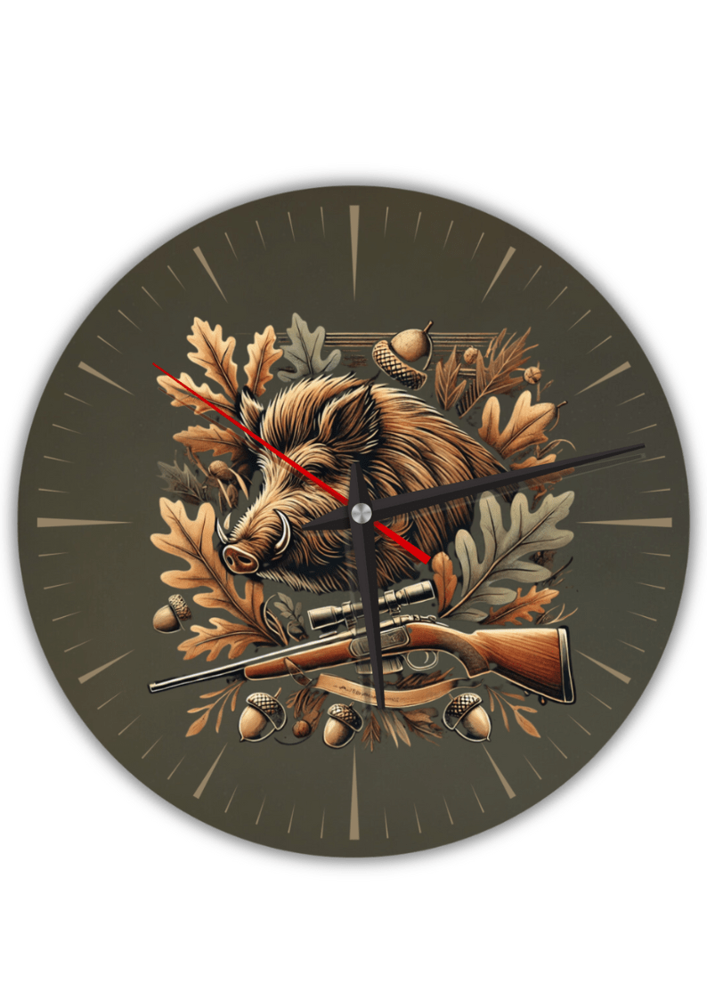 Lautlose große Wanduhr für Jagdfreunde – Jagd-Wanduhr – Geschenkidee für Naturliebhaber