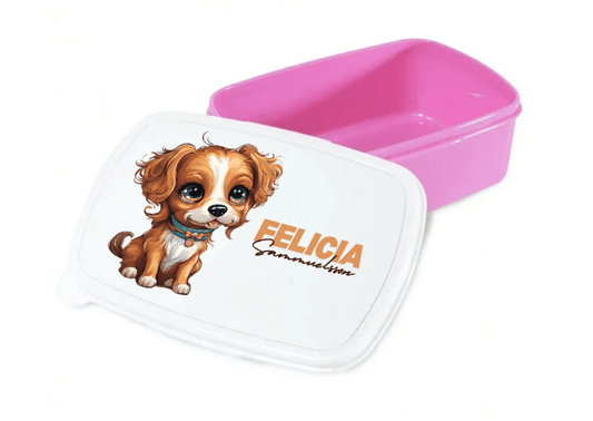 Personalisierte Brotdose für Kinder – Lunchbox – Süßer Hund