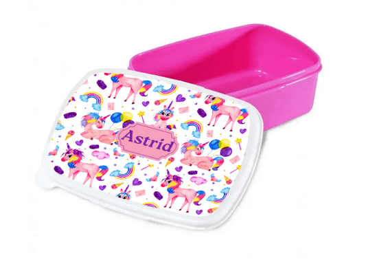 Personalisierte Brotdose für Kinder – Lunchbox – Einhörner