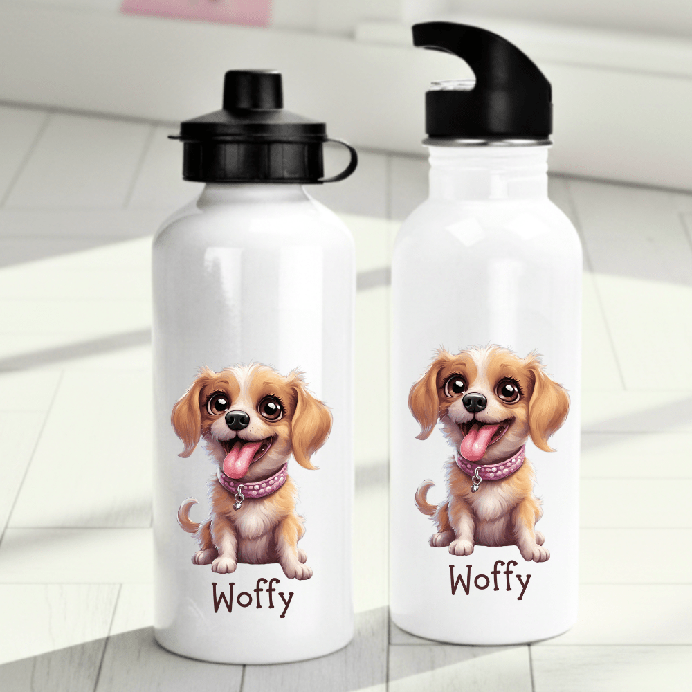 Personalisierte Trinkflasche für Kinder – Hund – mit Namen