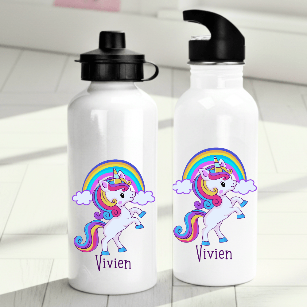 Personalisierte Trinkflasche für Kinder – Einhorn (Design 5) – mit Namen