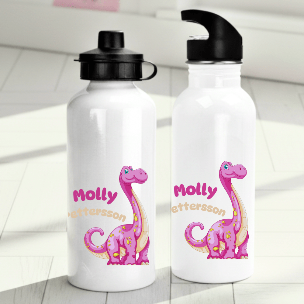 Personalisierte Trinkflasche für Kinder – Dinosaurier (Design 1) – mit Namen
