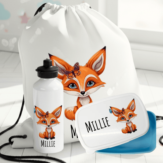 Personalisiertes Geschenkset mit Fuchsmuster für Kinder