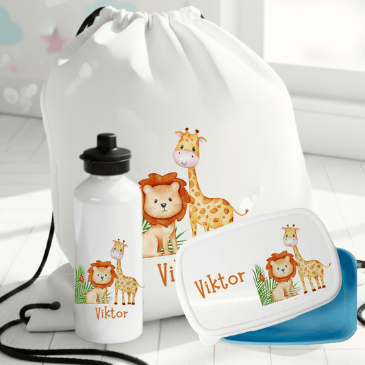 Personalisiertes Geschenkset mit Dschungelmuster für Kinder