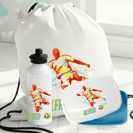 Personalisiertes Geschenkset mit Fußballmuster für Kinder