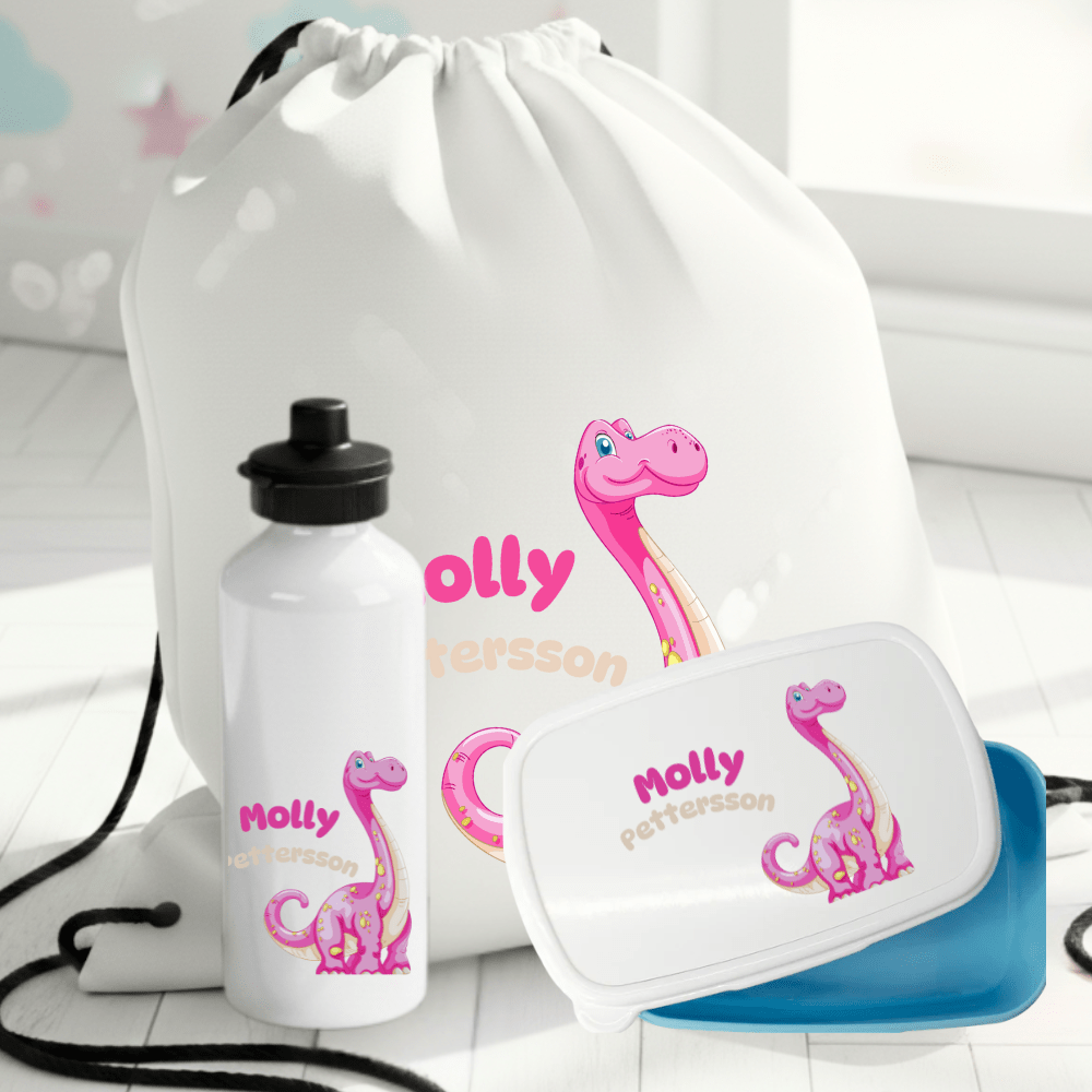 Personalisiertes Geschenkset mit lustigem Dinomuster für Kinder