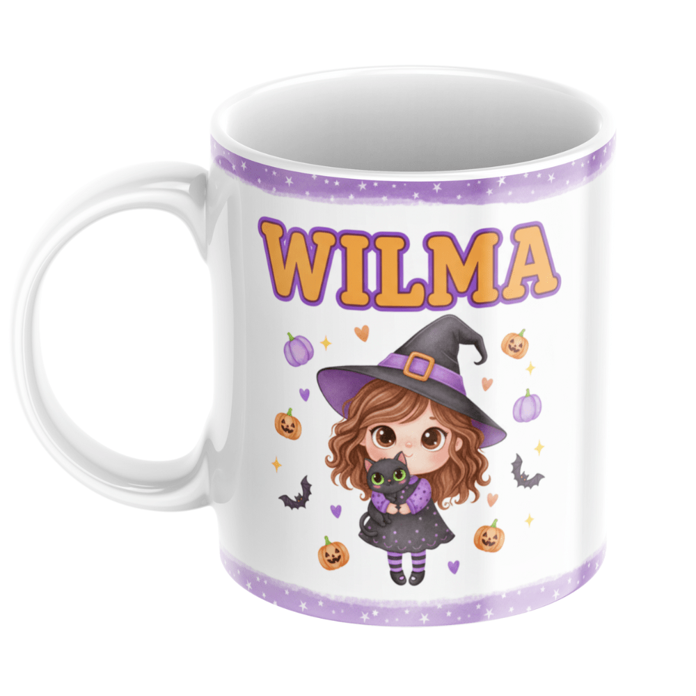 Personalisierte Halloween-Tasse – Hexe – Tasse mit Namen für Kinder