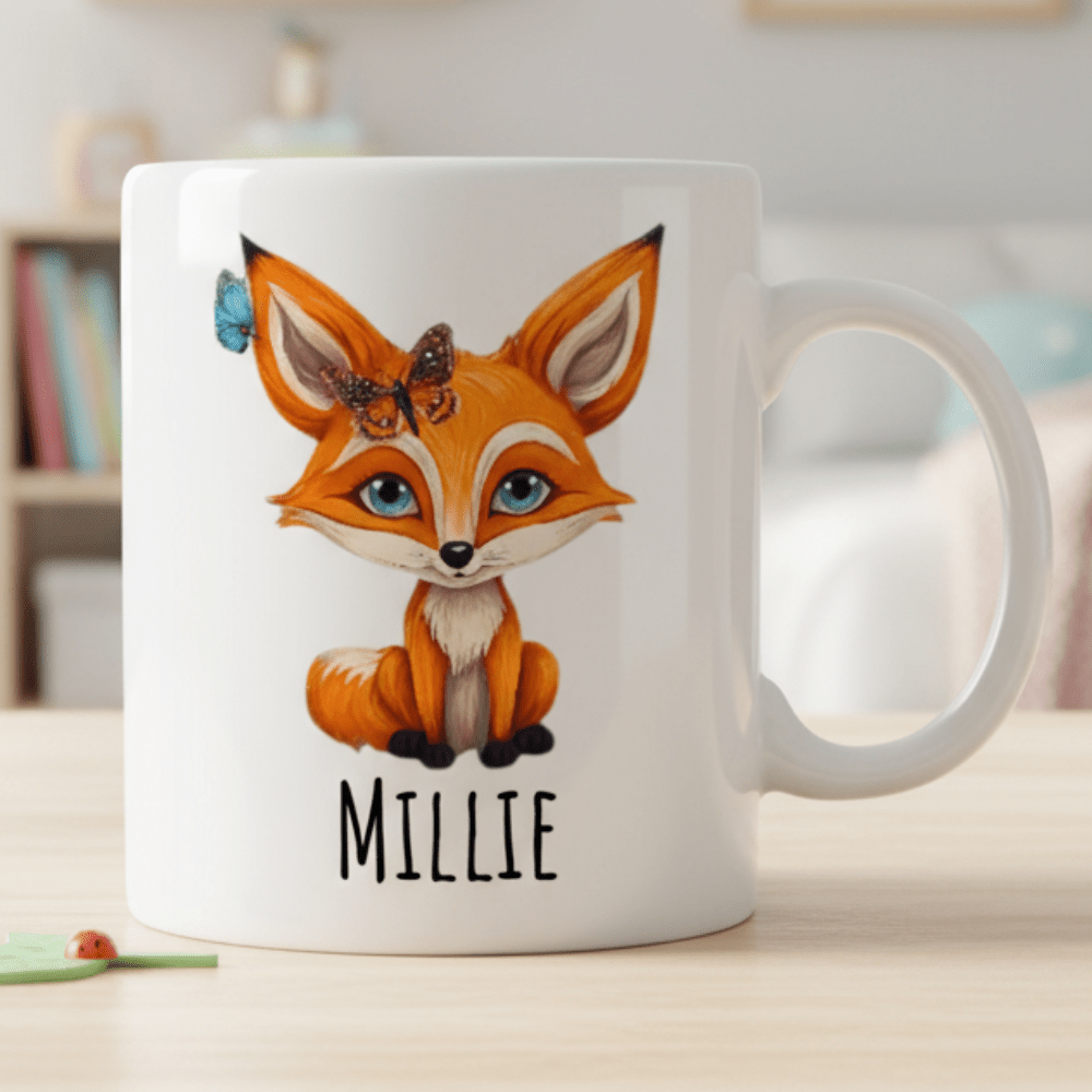 Personalisierte Kindertasse – Fuchs – Tasse mit Namen für Kinder