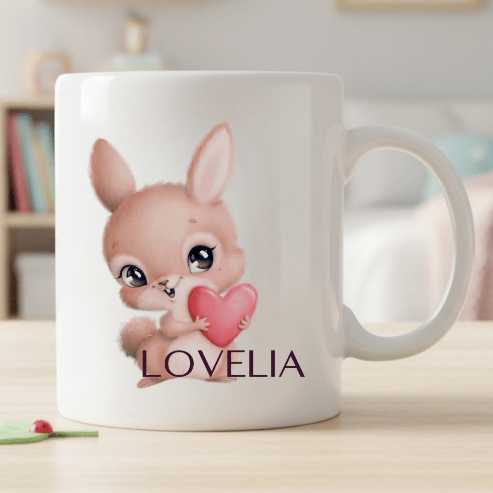 Personalisierte Kindertasse – Hase – Kindertasse mit Namen