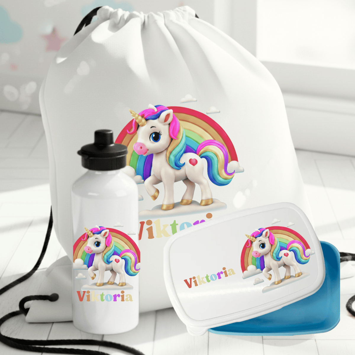 Magisches Einhorn-Abenteuer – personalisiertes Set für Kinder