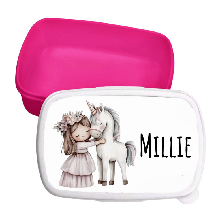 Personalisierte Brotdose für Kinder – Lunchbox – Einhorn