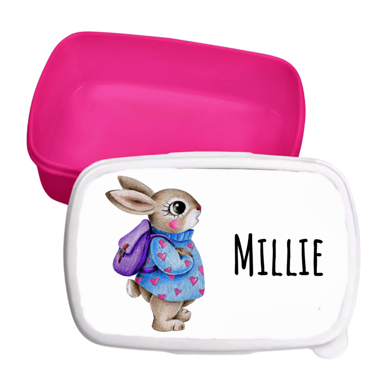 Personalisierte Brotdose für Kinder – Lunchbox – Hase