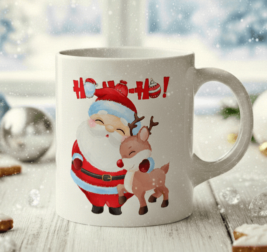 Personlig julmugg – Tomte med Rudolf – julmugg med namn