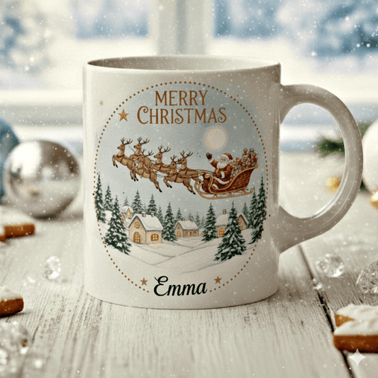 Personlig julmugg – Merry Christmas – mugg med namn