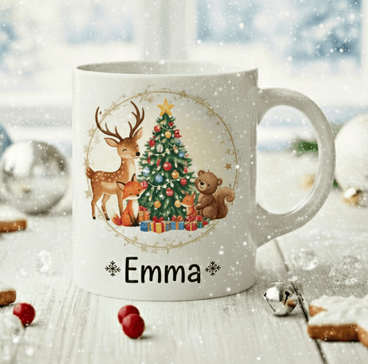 Personlig julmugg – Skogens julmagi – mugg med namn
